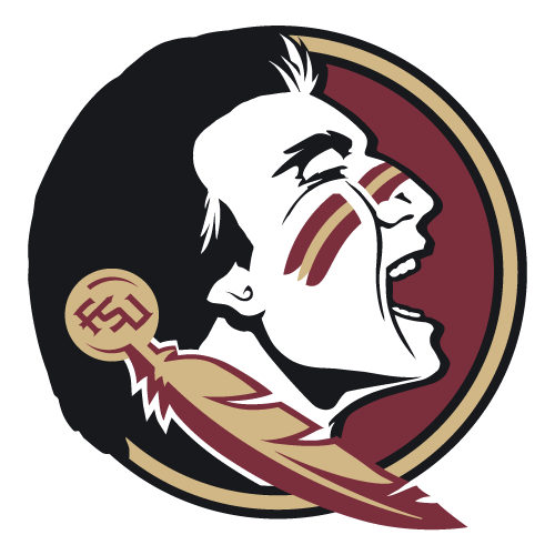 Florida State University - Home of the Seminoles (logo with screaming Seminole in profile)